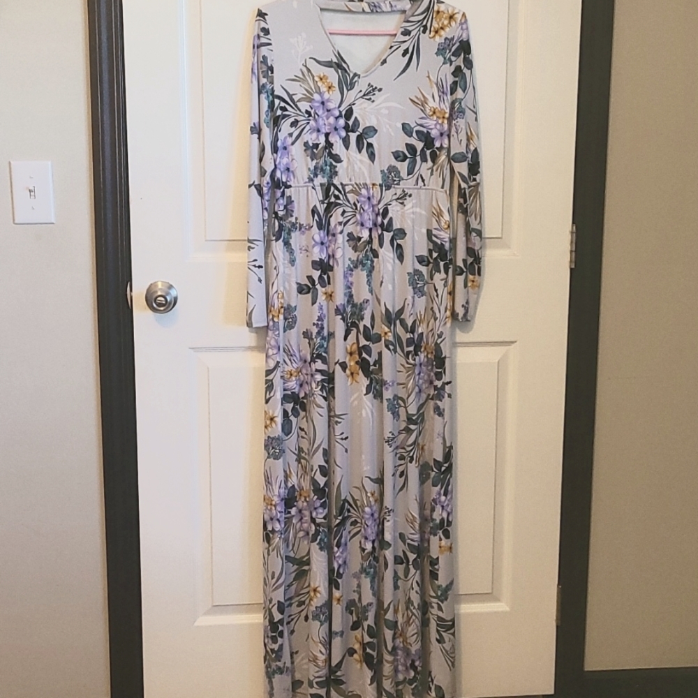 Peach Love Maxi Floral Dress